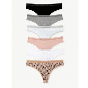 New: 6Pk 2X Women's Seamless Thong Panties